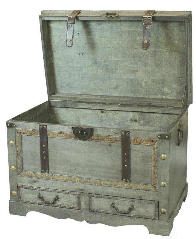 Williston Alida Rustic Large Wooden Coffee Table Trunk Wayfair.ca